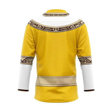 Gearhumans 3D Power Rangers Zeo Yellow Custom Hockey Jersey