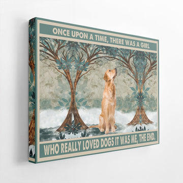 Gearhumans 3D Golden Retriever Once Upon A Time Custom Canvas