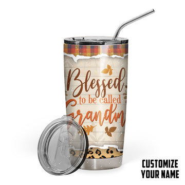 Gearhumans 3D Grandparents Day Blessed To Be Called Grandma Custom Name Design Vacuum Insulated Tumbler