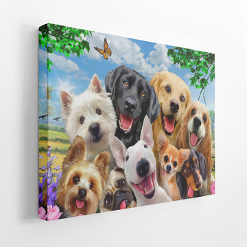 Gearhumans 3D Happy Dogs Day Custom Canvas