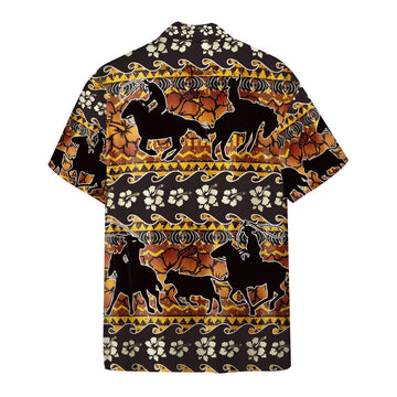 Gearhumans 3D Team Roping Flower Hawaiian Pattern Custom Hawaii Shirt