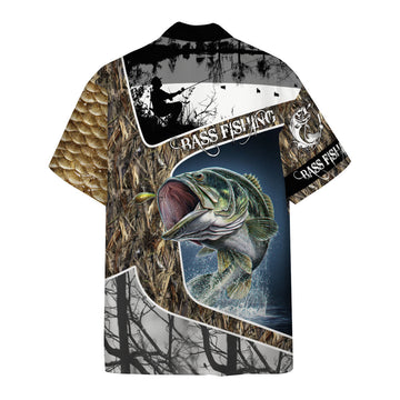 Gearhumans 3D Bass Fishing Skin Camo Custom Short Sleeve Shirt