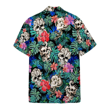 Gearhumans 3D Skull Lover Tattoo Pattern Custom Hawaii Shirt