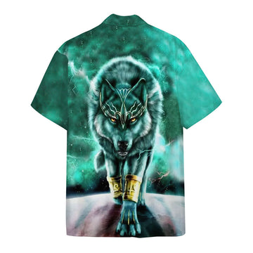 Gearhumans 3D Wolf Of Thunder Custom Hawaii Shirt