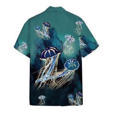 Gearhumans 3D Metallic Jellyfish Custom Hawaii Shirt
