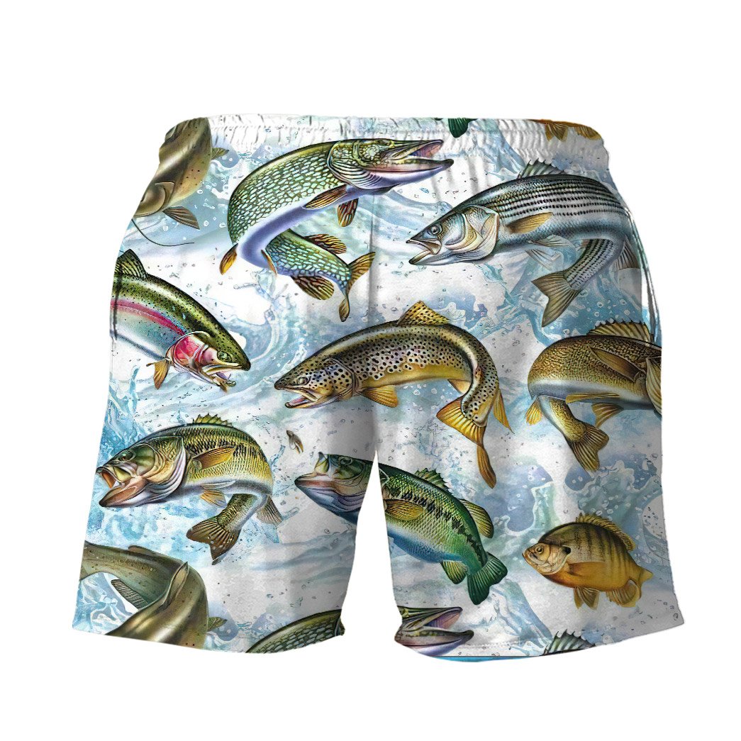 Gearhumans 3D Fresh Water Fishing Fish Custom Hawaii Shirt, HAWAI Shirt / 4XL Short Sleeve Short, Hawaiian Shirts for Men