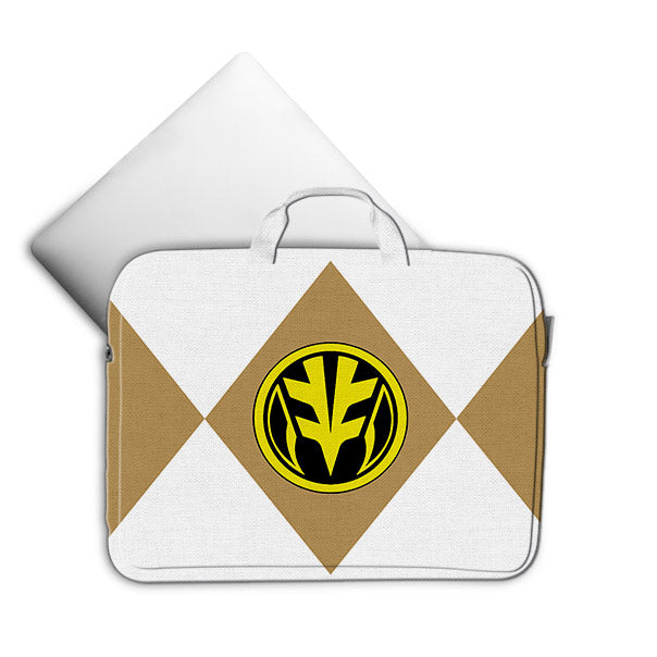 Gearhumans 3D White Mighty Morphin Power Ranger Custom Laptop Bag