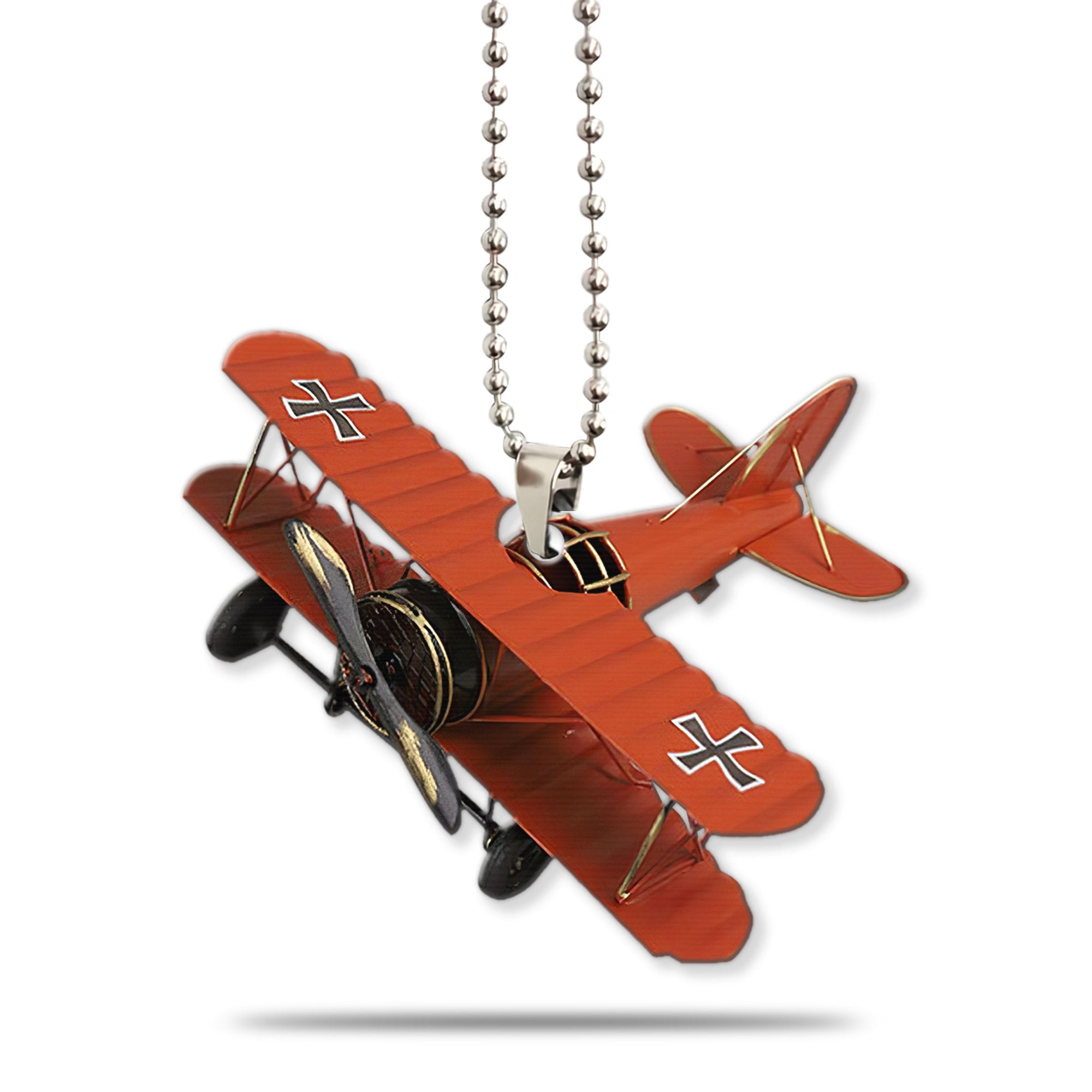 Gearhumans 3D Red Classic Car Pendant Vintage Airplane Custom Car Hanging