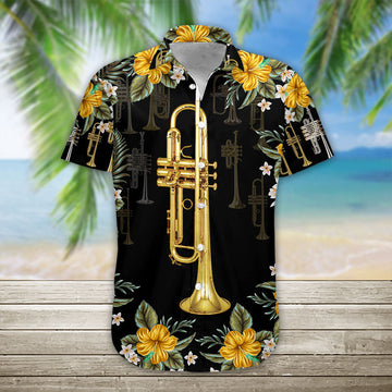 Gearhumans 3D Trumpet Hawaii Shirt