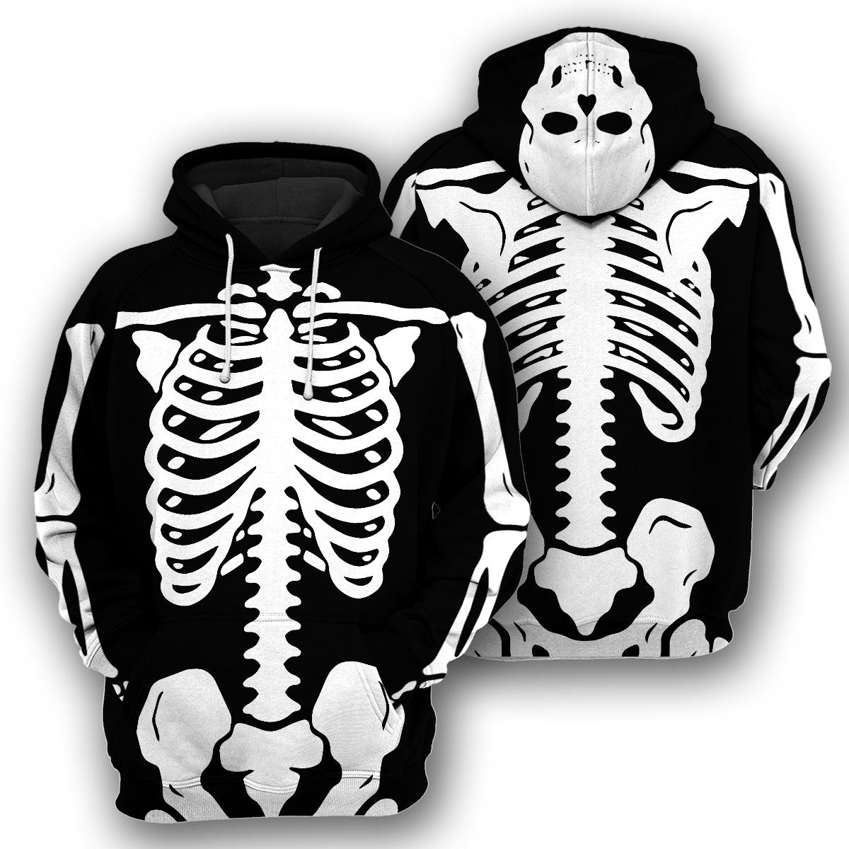 Gearhumans Halloween Skeleton Costume - 3D All Over Printed Shirt