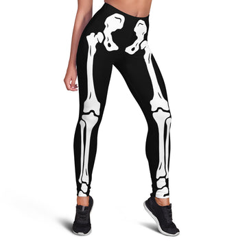 Gearhumans 3D Halloween Skeleton Costume Full Print Leggings