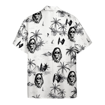 Gearhumans 3D S.W Head Chewbacca Aloha Vibe Custom Hawaii Shirt