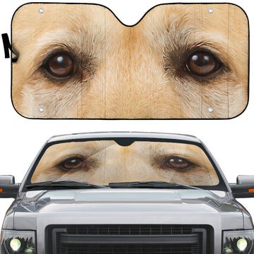 Gearhumans 3D Labrador Retriever Dog Eyes Custom Car Auto Sunshade