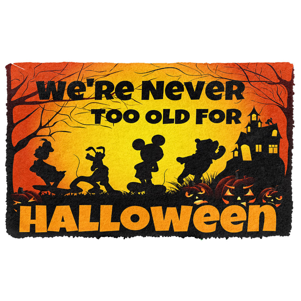 Gearhumans 3D We Are Never Too Old For Halloween Custom Doormat
