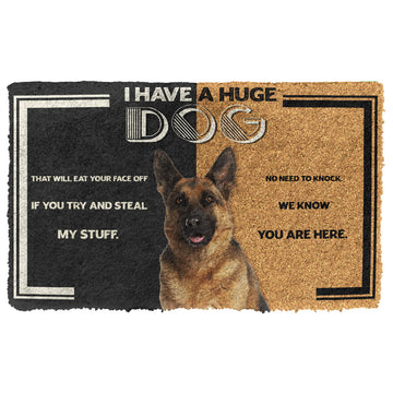 Gearhumans 3D Beware I Have A Huge German Shepherd Dog Custom Doormat