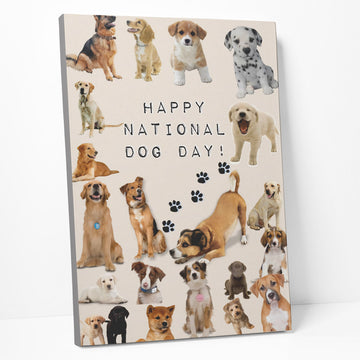 Gearhumans 3D Happy National Dog Day Custom Canvas