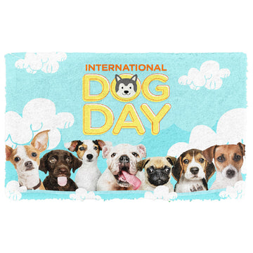 Gearhumans 3D International Dog Day Custom Doormat