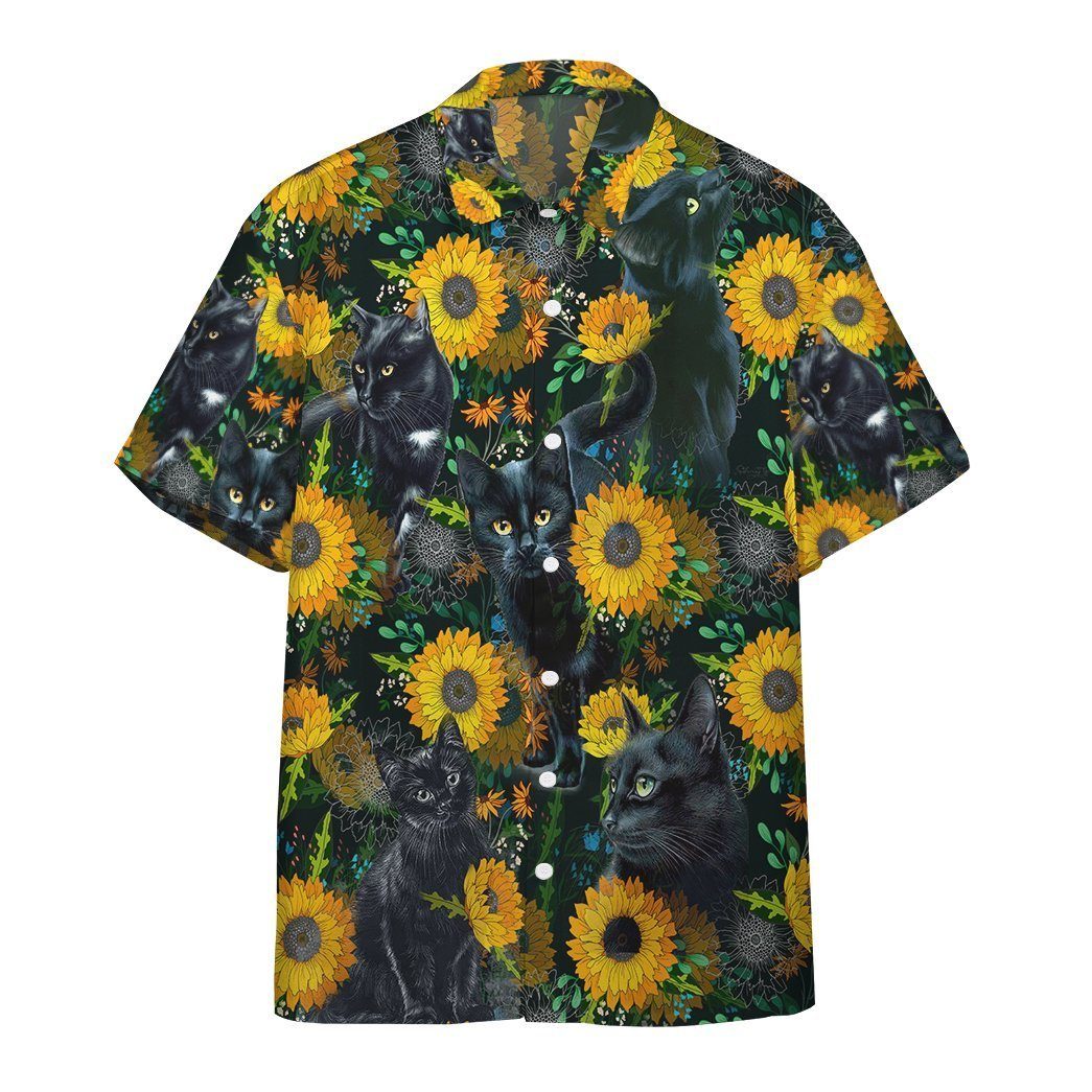 3D Black Cat Hawaii Shirt Custom Short Sleeve Shirt GV190220 Short Sleeve Shirt Short Sleeve Shirt S
