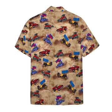 Gearhumans 3D Dirt Track Racing Hawaii Shirt Custom Shorts Sleeve Shirt