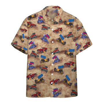 3D Dirt Track Racing Hawaii Shirt Custom Shorts Sleeve Shirt GVC061115 Short Sleeve Shirt Short Sleeve Shirt S 