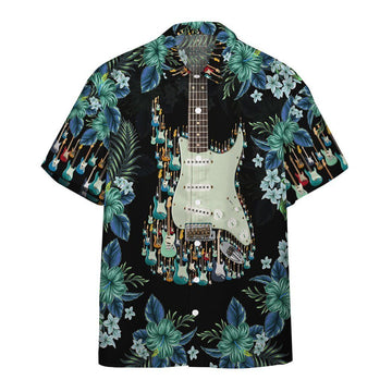 Gearhumans 3D Electric Guitar Hawaii Shirt Custom Shorts Sleeve Shirt
