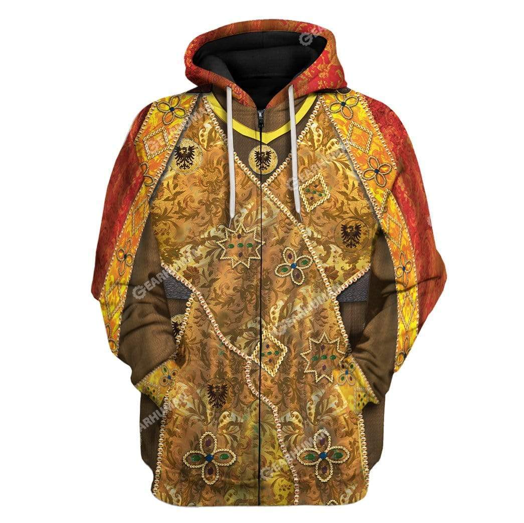 3D Full-Print Charlemagne Apparel HD-DT31101904 3D Custom Fleece Hoodies Zip Hoodie S 