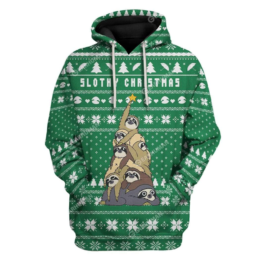 3D Full-Print Ugly Slothy Christmas Apparel HD-AT04111907 3D Custom Fleece Hoodies Hoodie S 