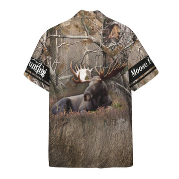 Gearhumans 3D Moose Hunting Hawaii Custom Short Sleeve Shirt