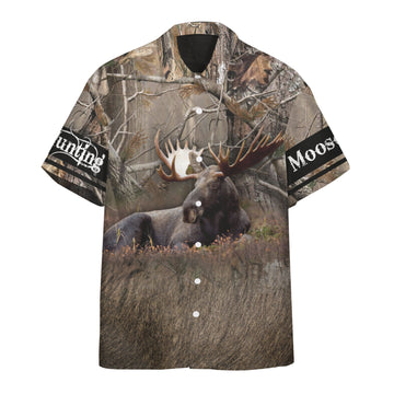 Gearhumans 3D Moose Hunting Hawaii Custom Short Sleeve Shirt