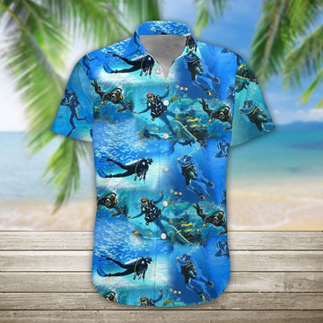 3D Scuba Diving Hawaii Shirt hawaii Short Sleeve Shirt 