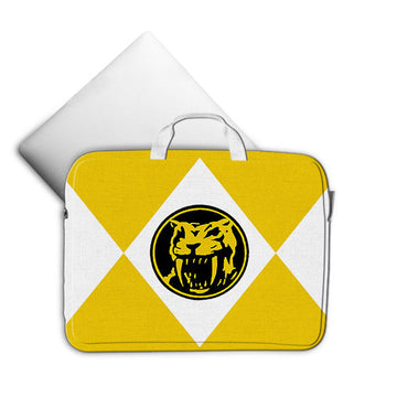 Gearhumans 3D Yellow Mighty Morphin Power Ranger Custom Laptop Bag