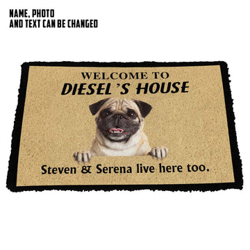 Gearhuman 3D Welcome To Dogs House Custom Photo Custom Name Custom Text Doormat
