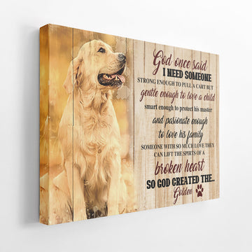 Gearhumans 3D Golden Retriever God Once Said Custom Canvas