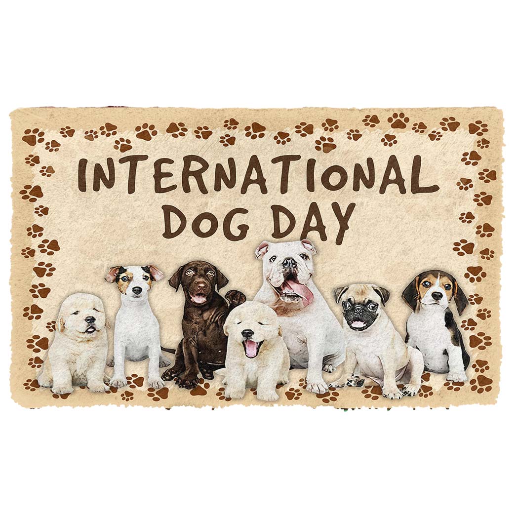 Gearhumans 3D International Dog Day Custom Doormat