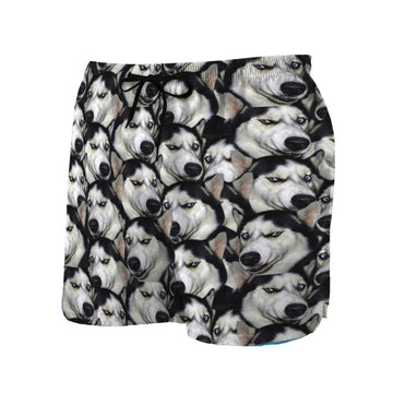 Gearhumans 3D Funny Husky Custom Men Short