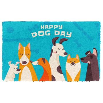 Gearhumans 3D Happy Dog Day Custom Doormat