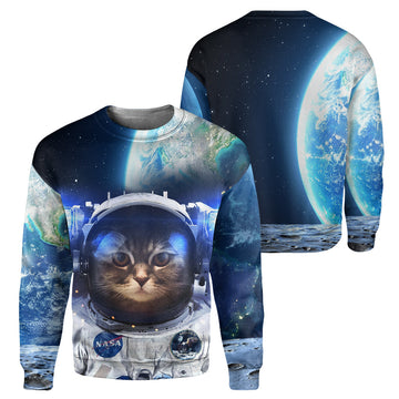 Gearhumans Astronaut Cat - 3D All Over Printed Shirt