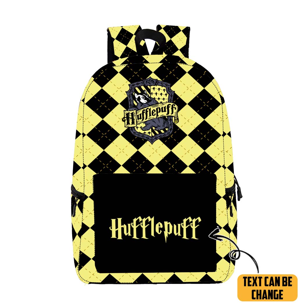 Gearhumans 3D Harry Potter Hufflepuff Custom Text Backpack