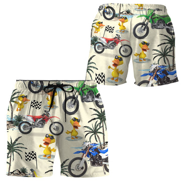 Gearhumans 3D Duck Motor Racing Custom Men Shorts