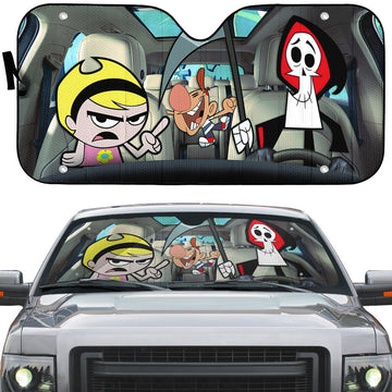 Gearhumans 3D The Grim Adventures of Billy & Mandy Custom Car Auto Sunshade