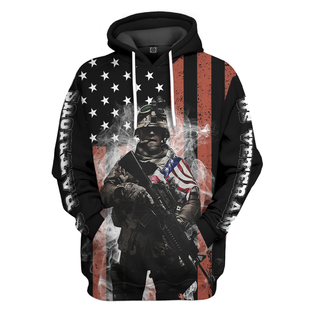 Gearhumans 3D US Veteran Patriot Custom Tshirt Hoodie Apparel
