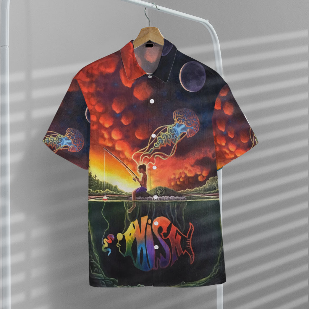 Gearhumans 3D Phish Fishing Custom Hawaii Shirt, HAWAI Shirt / M Short Sleeve Short, Hawaiian Shirts for Men