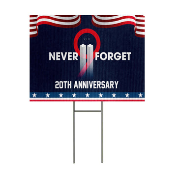 Gearhumans 3D Patriot Day Never Forget Custom Yard Sign
