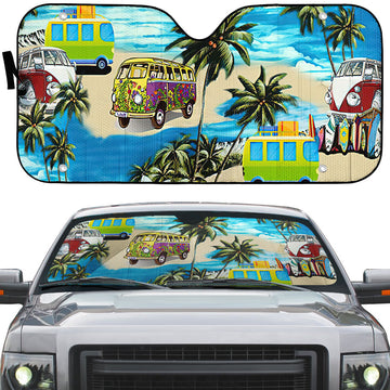 Gearhumans 3D Summer Bus Hawaii Car Auto Sunshade