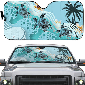 Gearhumans 3D Sea Turtle Hawaii Car Auto Sunshade