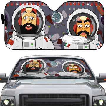 Gearhumans 3D Chee And Cho In Space Custom Car Auto Sunshade
