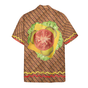 Gearhumans 3D Halloween Burger Costume Custom Hawaii Shirt