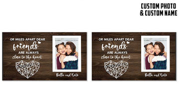Gearhumans 3D Friends Are Always Close To The Heart Custom Photo Woodiness Square Door Plate Sign