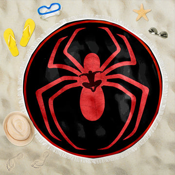 Gearhumans 3D Spider Fan Custom Round Beach Towel