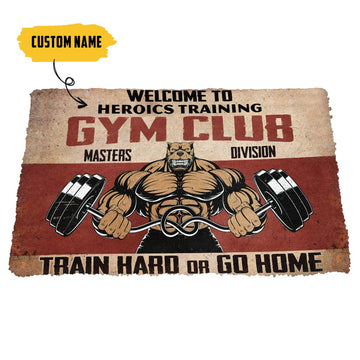 Gearhumans 3D Welcome To Gym Club Custom Name Doormat